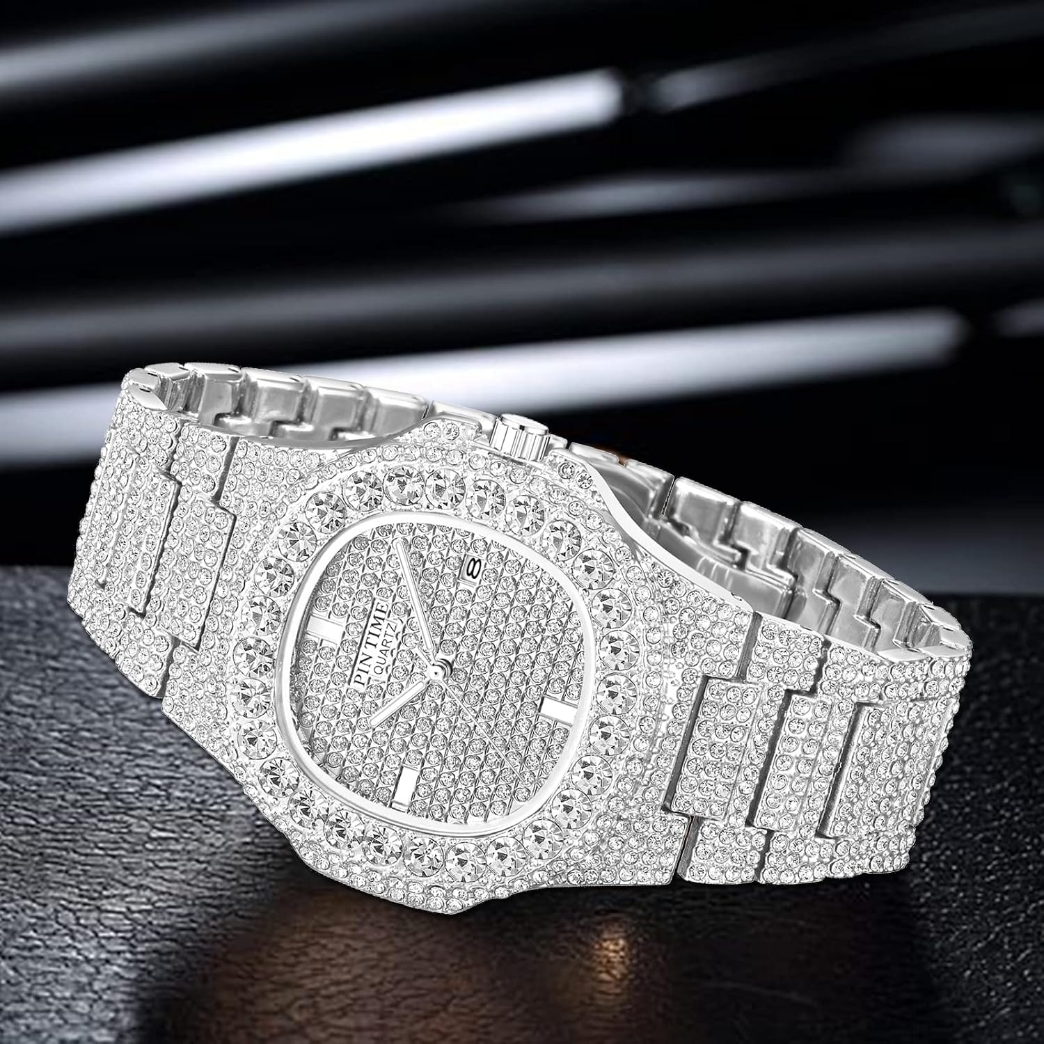 Unisex Diamond Watches Luxury Men and Women Calendar Quartz Clock Rose Gold Silver Stainless Steel Watch