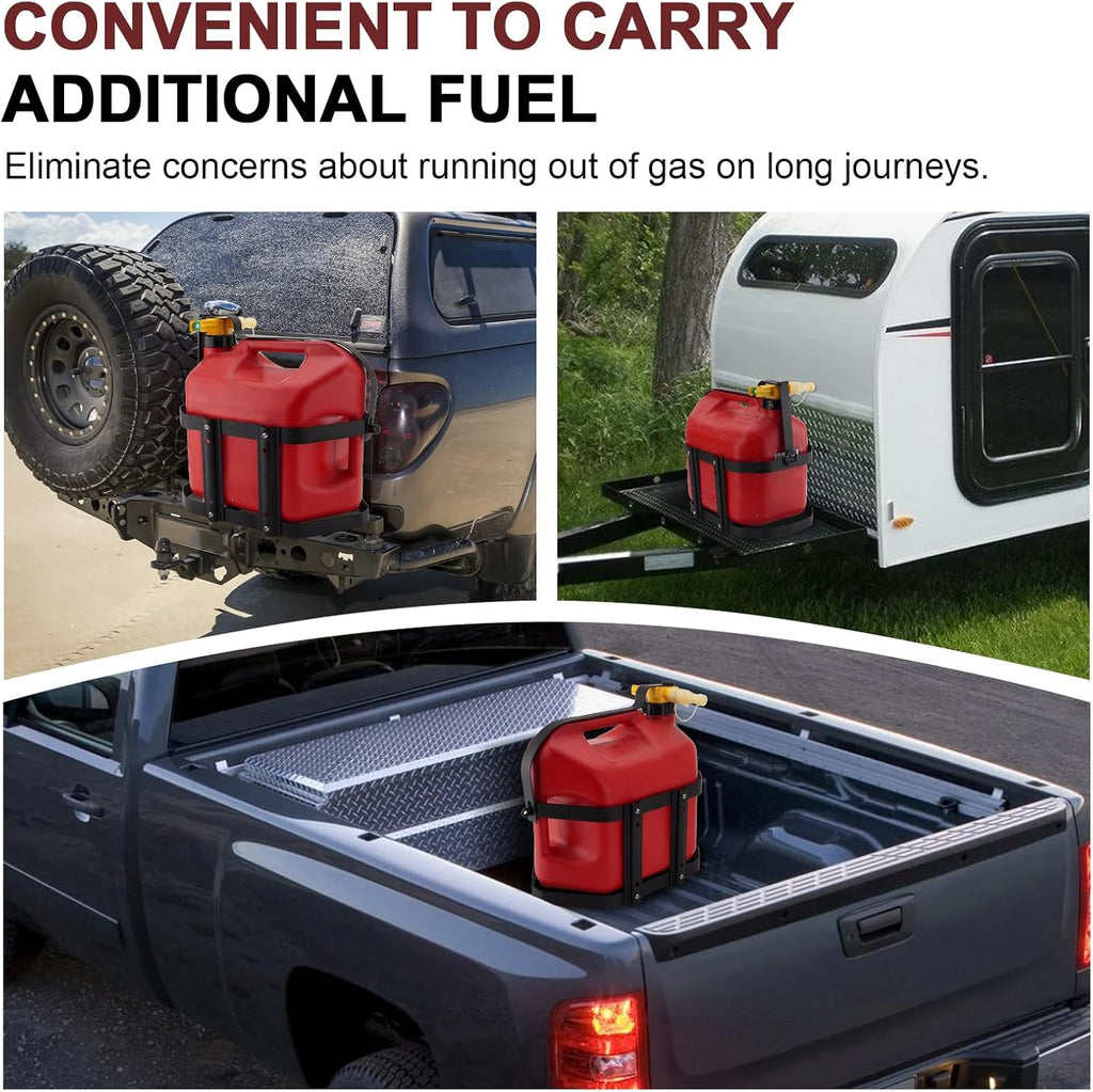 5 Gallon Gas Can Holder, Metal Steel Fuel Container Mount Bracket | Compatible with No-Spill Gas Can for Model 1450