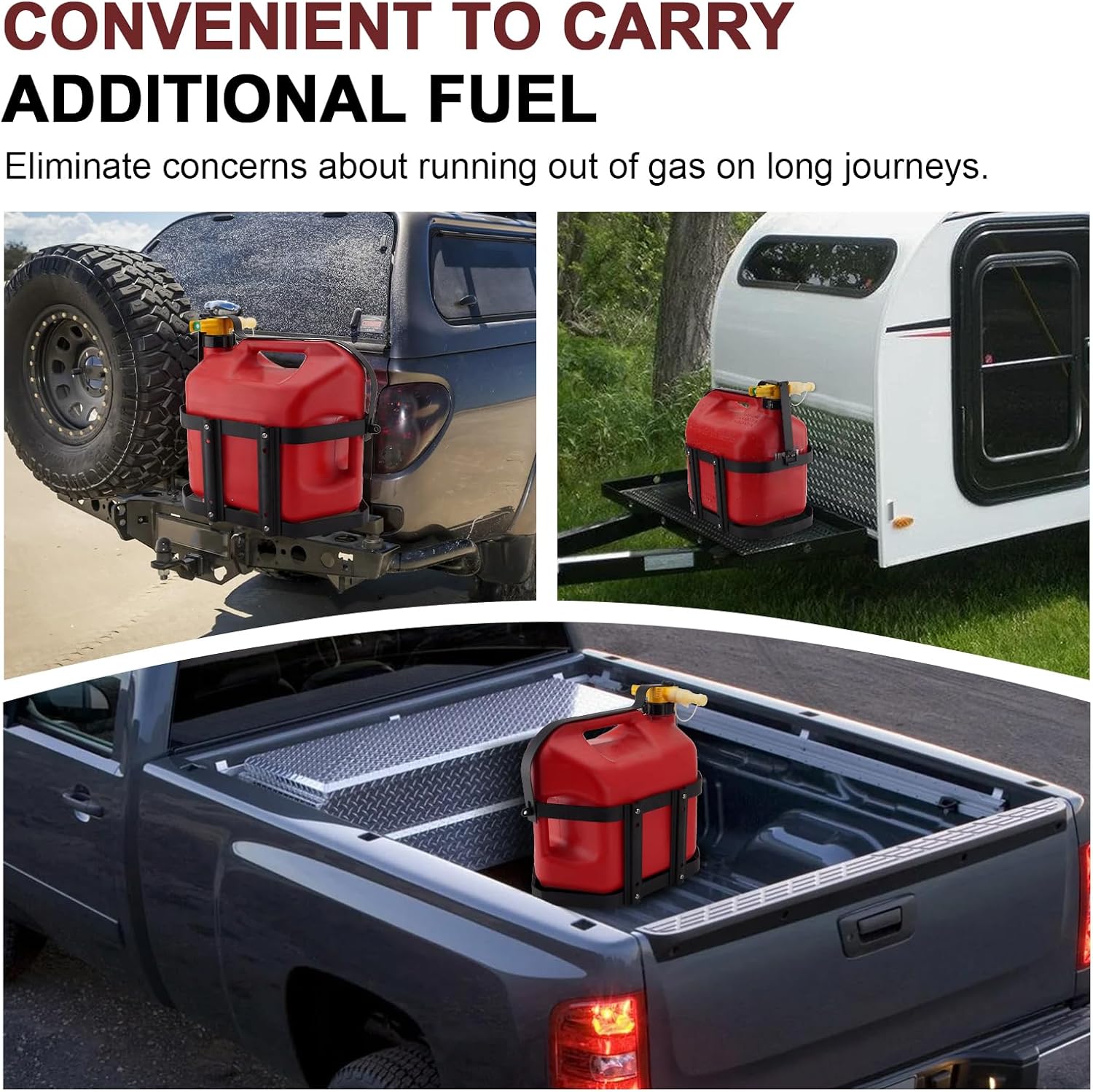 5 Gallon Gas Can Holder, Metal Steel Fuel Container Mount Bracket | Compatible with No-Spill Gas Can for Model 1450