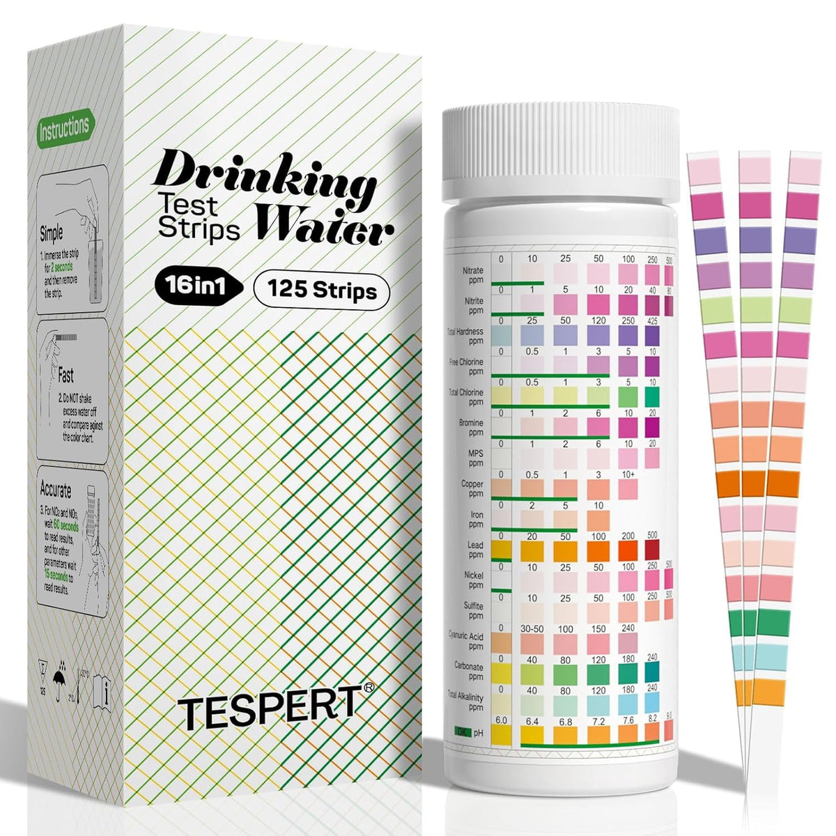 Drinking Water Test Strips 125ct, Lead Home Tap Well Water Test Kit