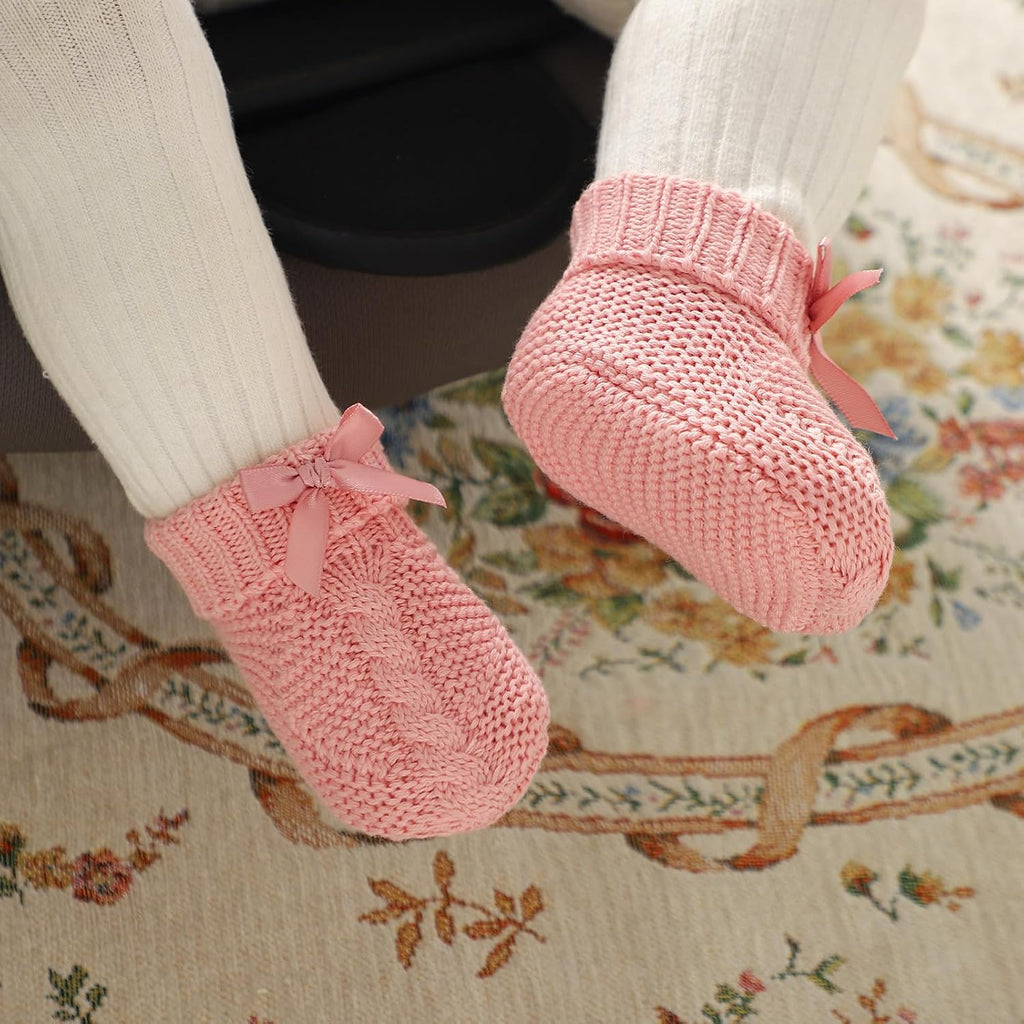 Baby Booties Newborn 100% Cotton Cozy Knit First Shoes