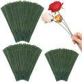 300pcs Artificial Flower Stems 6.7"8"10" Plastic Green Floral Wire