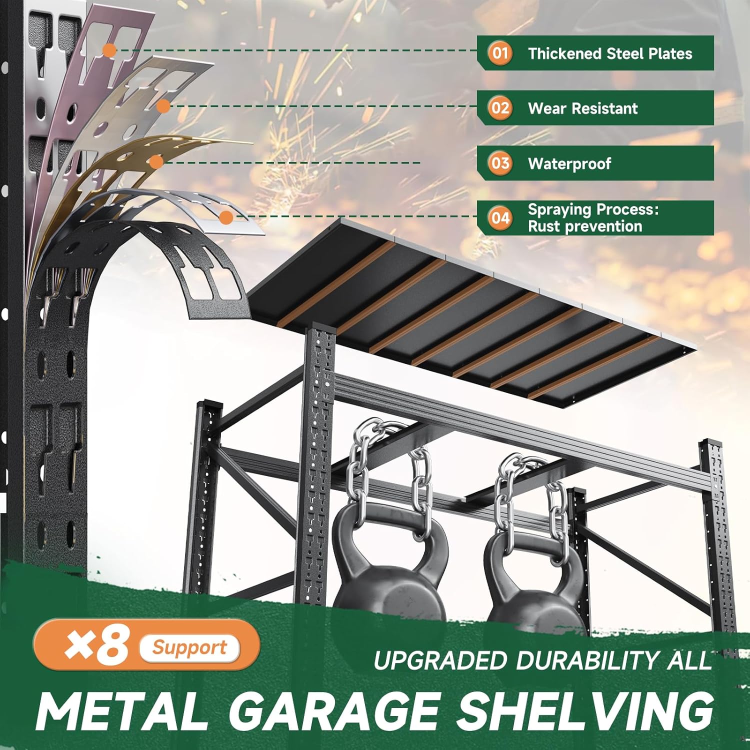 3000LBS Storage Shelves Heavy Duty,70" H Garage Shelving Units, 4 Tier Adjustable Utility Rack Shelf,Large Metal