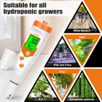 YINMIK pH Meter for Hydroponics, 4 in 1 PPM EC Meter for Plant Nutrients