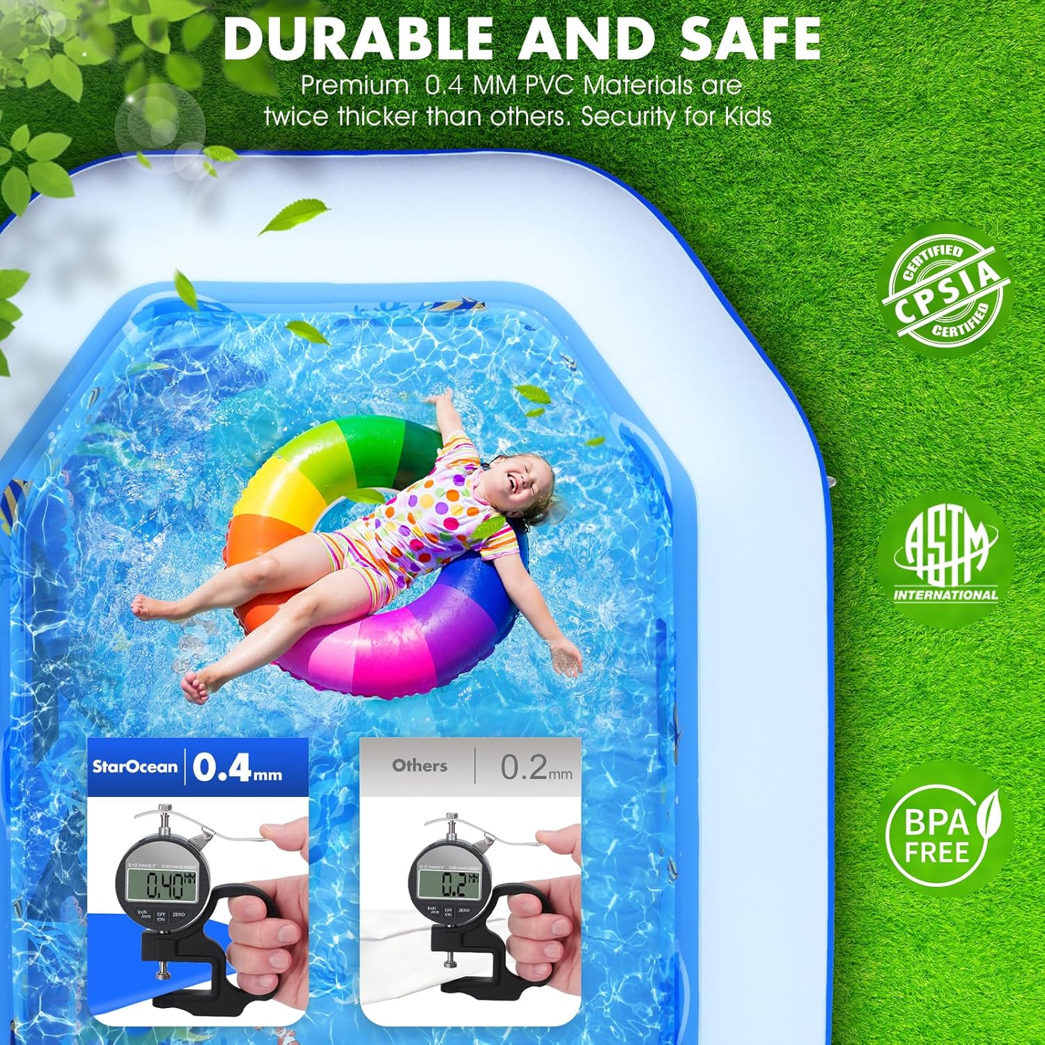 Inflatable Pool with Canopy, Large Inflatable Swimming Pool for Kids,Adult, Blow Up Pools with Seats,Backrest.Durable