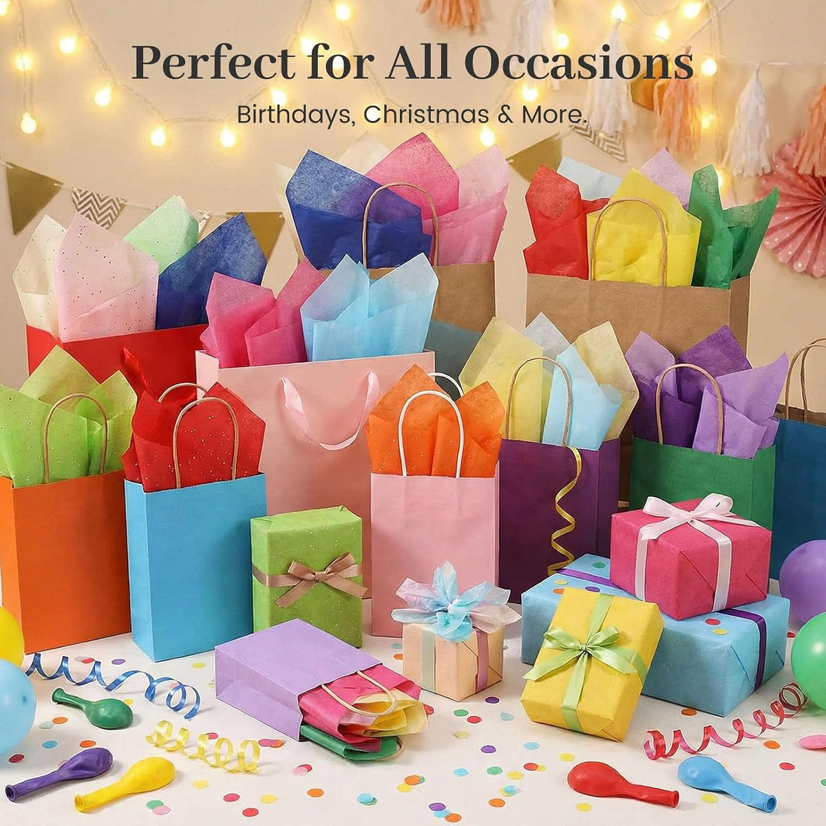 Tissue Paper 150 Sheets, 14 X 20 inch 30 Colors for Gift Bags