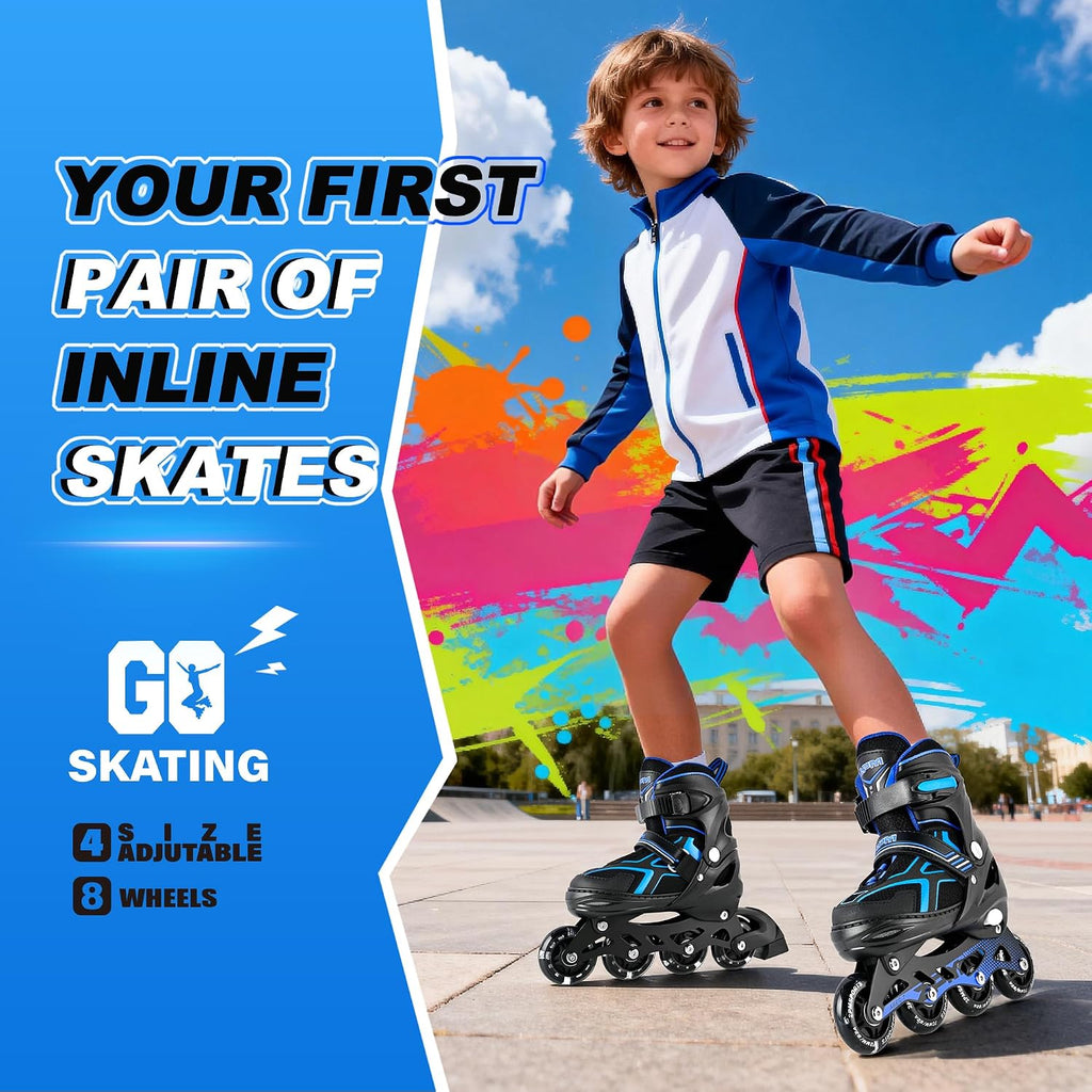 Torinx Inline Skates for Kids Boys Girls Ages 5-8 8-12 4-6 6-12 with Light Up Wheels, Adjustable Kids Roller Skates