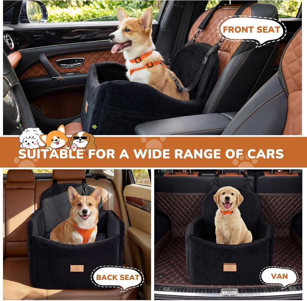 Dog Car Seat for Medium/Small Dogs, Dog Booster Car Seat, Pet Booster Seats Up to 40lbs with Waterproof Layer, 3