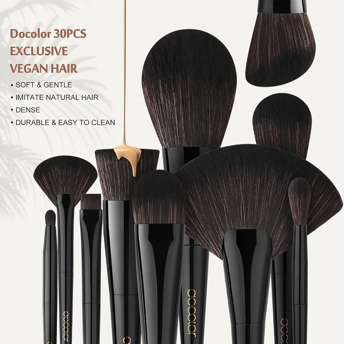 Makeup Brushes Set Professional 30Pcs Obsidian Makeup Brushes Premium Synthetic Powder Kabuki Foundation Contour