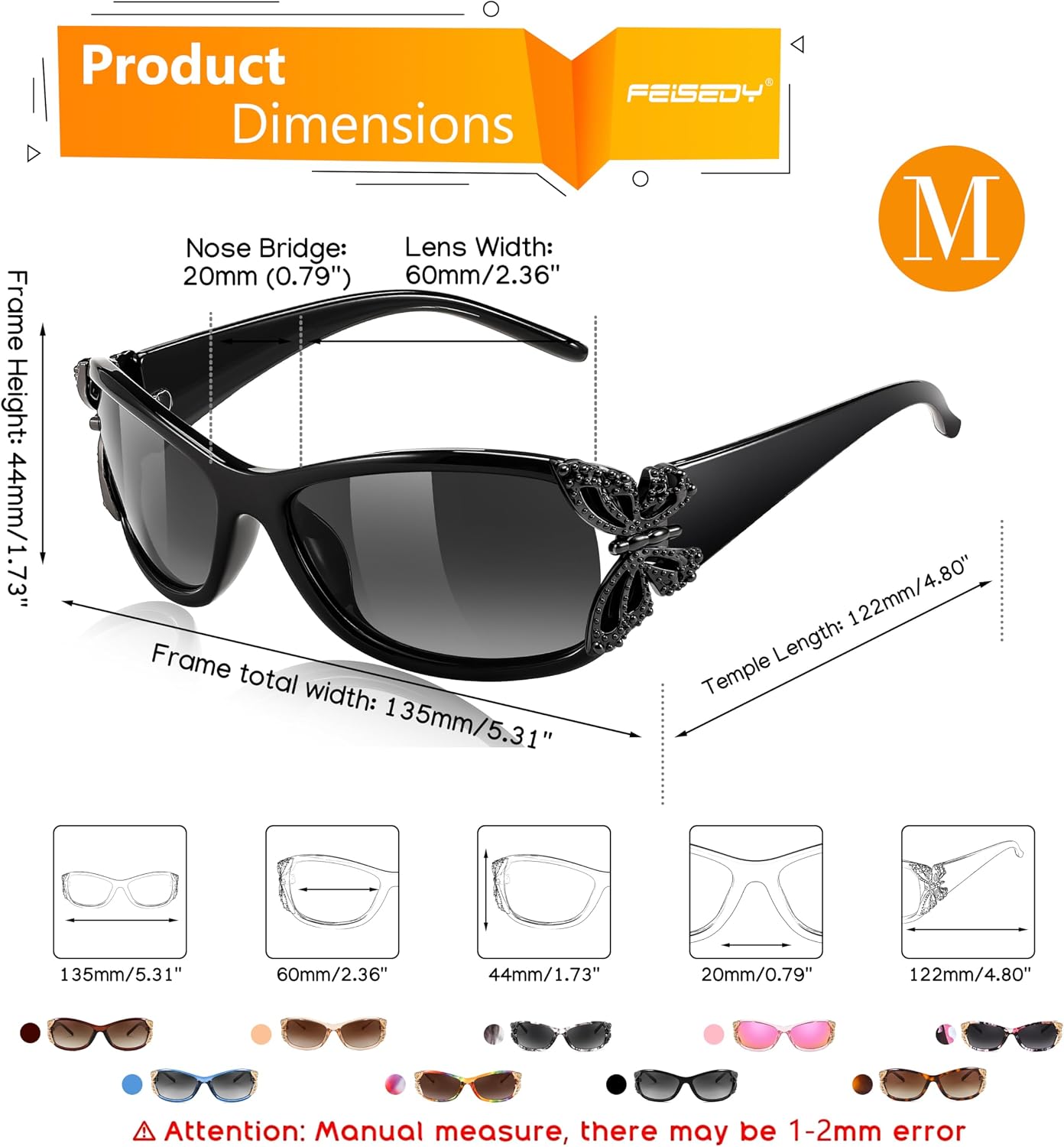 Y2K Women Polarized Sunglasses Butterfly Wrap Around UV400 Shades | Vintage 2000s Wrap Oval Sun Glasses, Ideal for