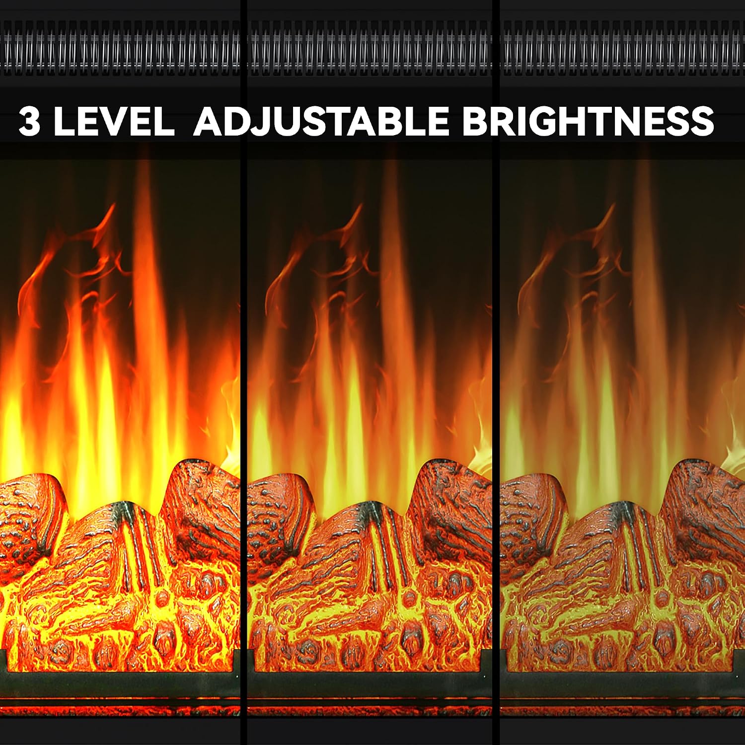 23 Inches Electric Fireplace Insert, Recessed Fireplace Heater with Remote Control, Adjustable Temperature, 6H Timer