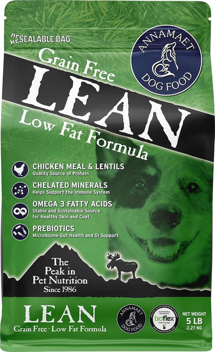 Grain-Free Lean Reduced Fat Formula Dry Dog Food, (Chicken & Duck), 5-lb Bag