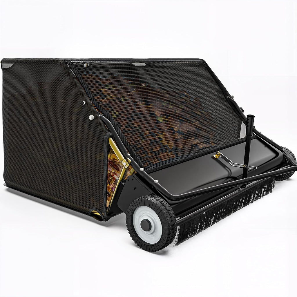 50in Tow-Behind Lawn Sweeper Leaf Grass Collector 25 Cu.ft.