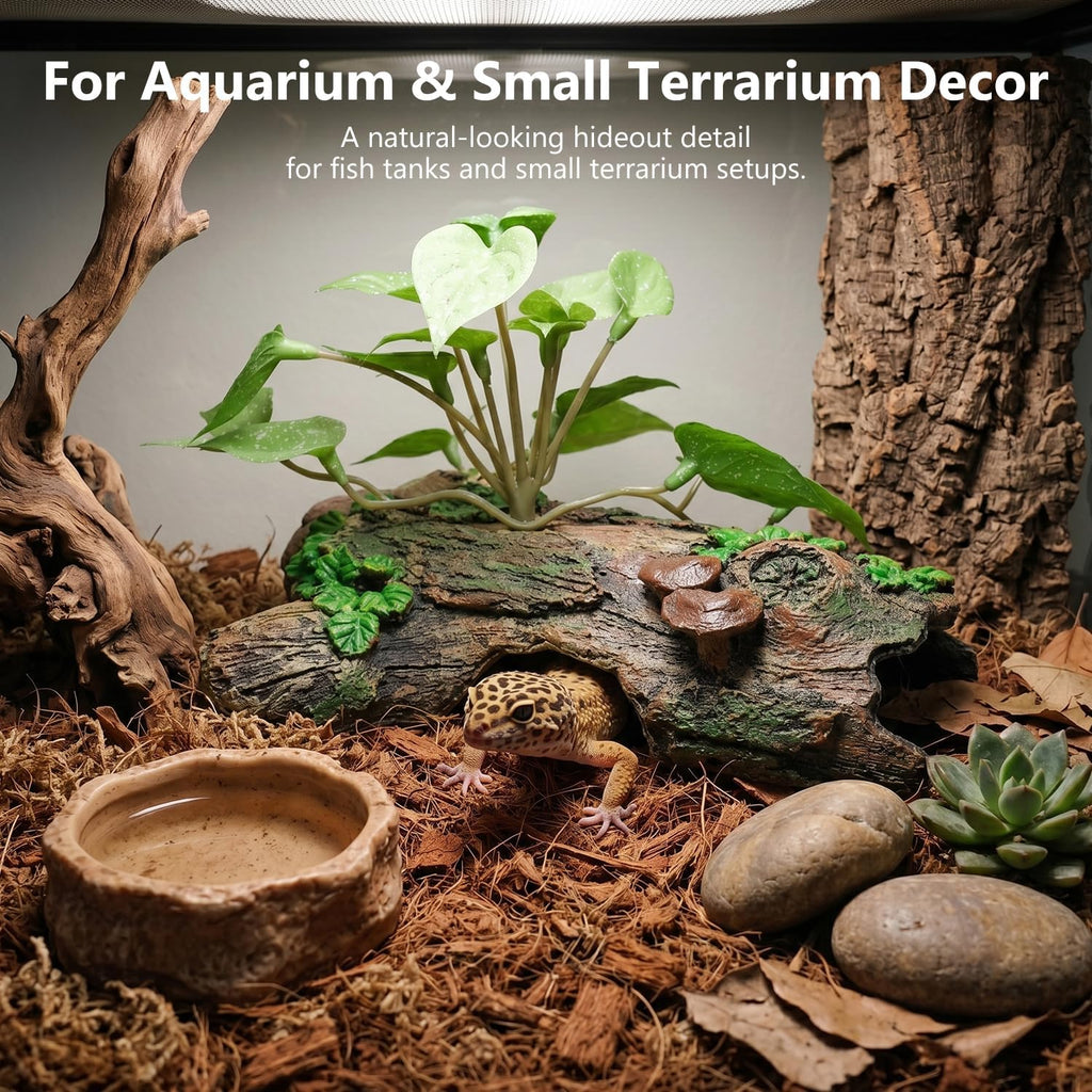 Aquarium Decorations Fish Tank Decor Resin Tree Trunk with Soft Greenery
