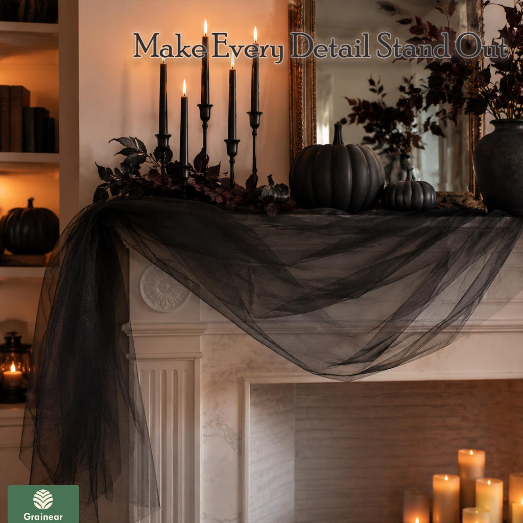 Black Tulle Fabric Roll 54 Inch x 40 Yards Tulle Ribbon