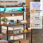 Bakers Rack with Power Outlet & RGB LED, 31.5 In Coffee Bar Table
