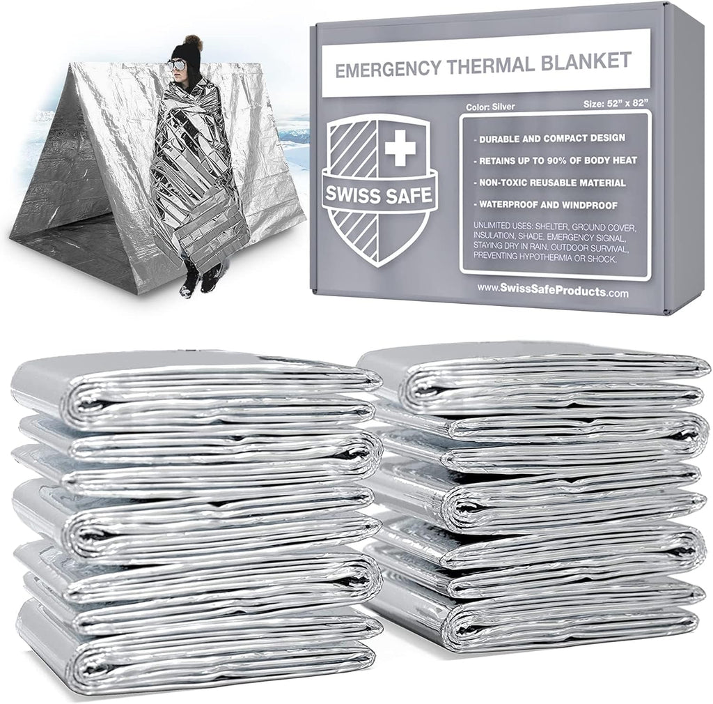 Emergency Mylar Thermal Blankets + Bonus Space Blanket - Compact & Insulated for Cold Weather - Designed for NASA