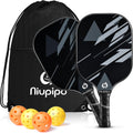 Pickleball Paddles Set of 2 or 4, USAPA Approved Fiberglass Pickleball Paddle Set with Balls and Bag, Polypropylene