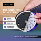 Serious Grit - 5-Inch P400 Grit Ceramic Multi-Hole Sanding Discs - 50 Pack