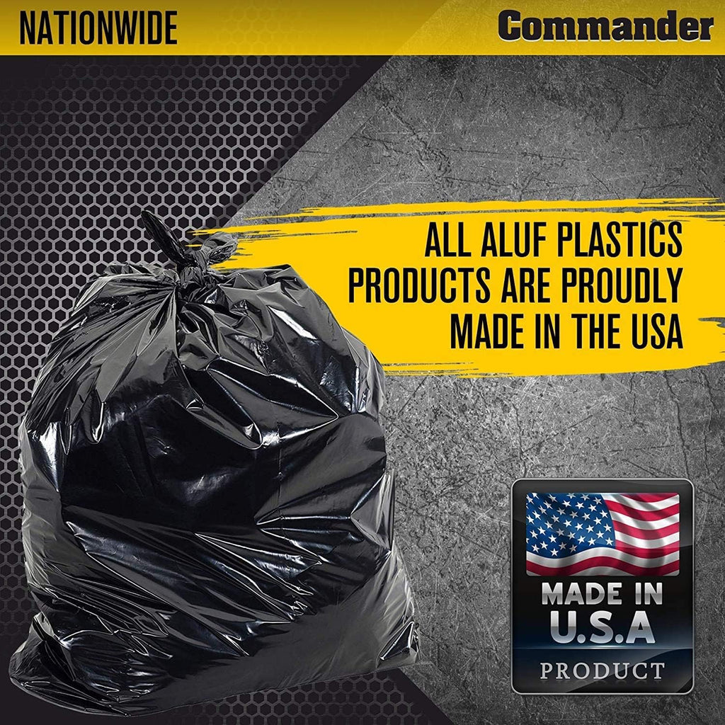 42 Gallon 2.5 MIL Black Heavy Duty Garbage Trash Bags - 32" x 46" - Pack of 20