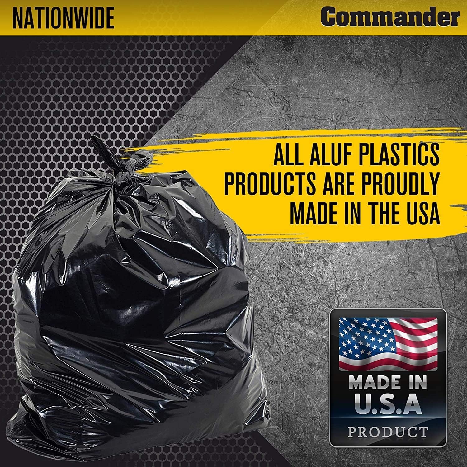 42 Gallon 2.5 MIL Black Heavy Duty Garbage Trash Bags - 32" x 46" - Pack of 20