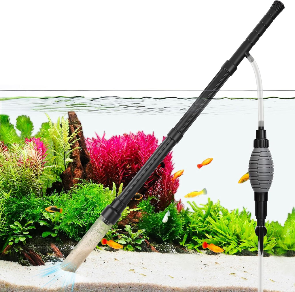 Gravel Vacuum for Aquarium Siphon - Adjustable Flow Fish Tank Cleaner | Manual Siphon Pump with Handle, Water Changer