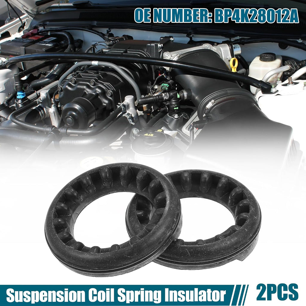 X AUTOHAUX 2 Pcs Black Rear Upper Suspension Coil Spring Insulator No.BP4K28012A for Mazda 3 04-13 for Mazda 5 06-10 for Mazda CX-7 07-12