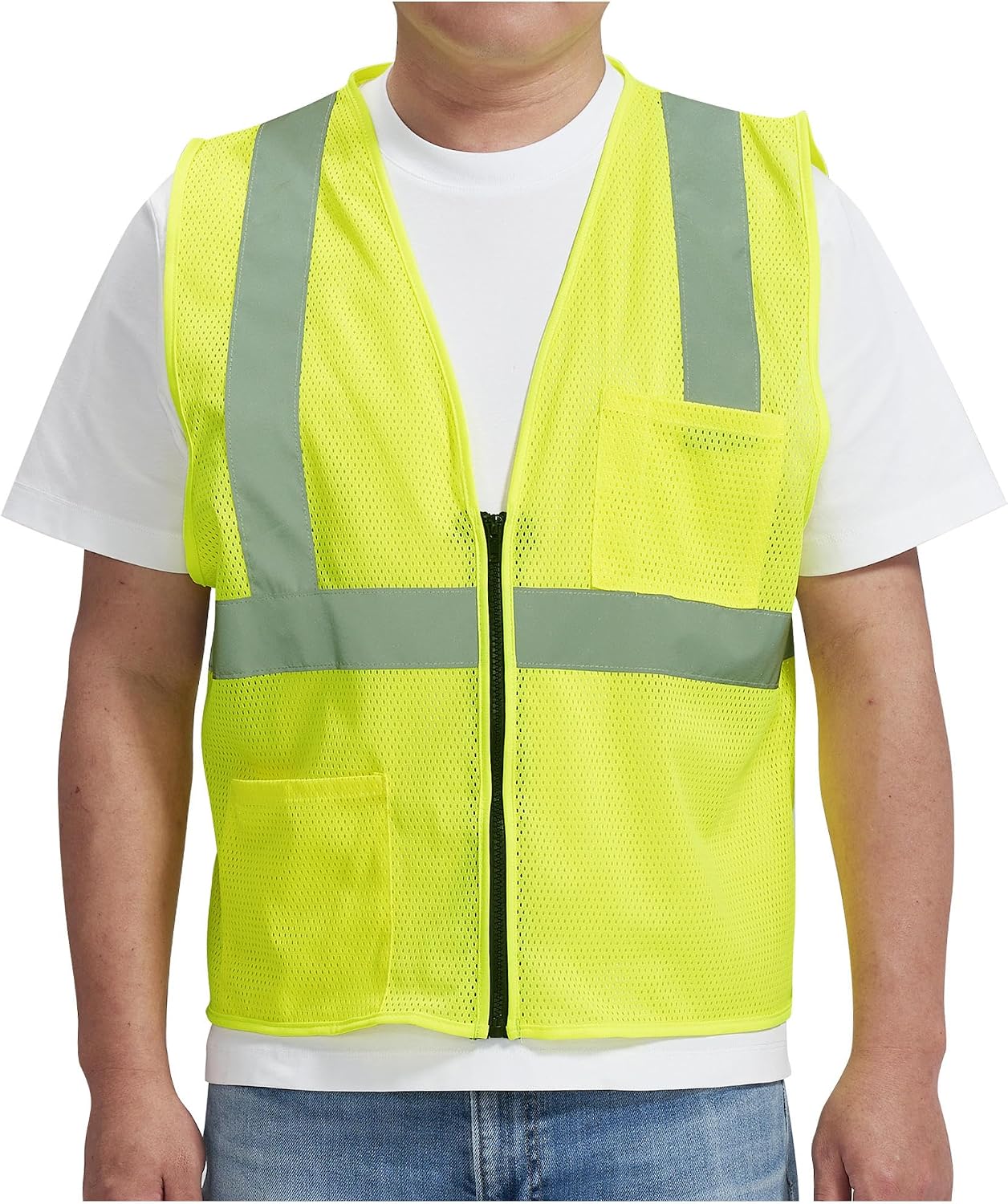2 Pocket Mesh High Visibility Reflective Safety Vest for men & Women ANSI/ISEA 107 Standards
