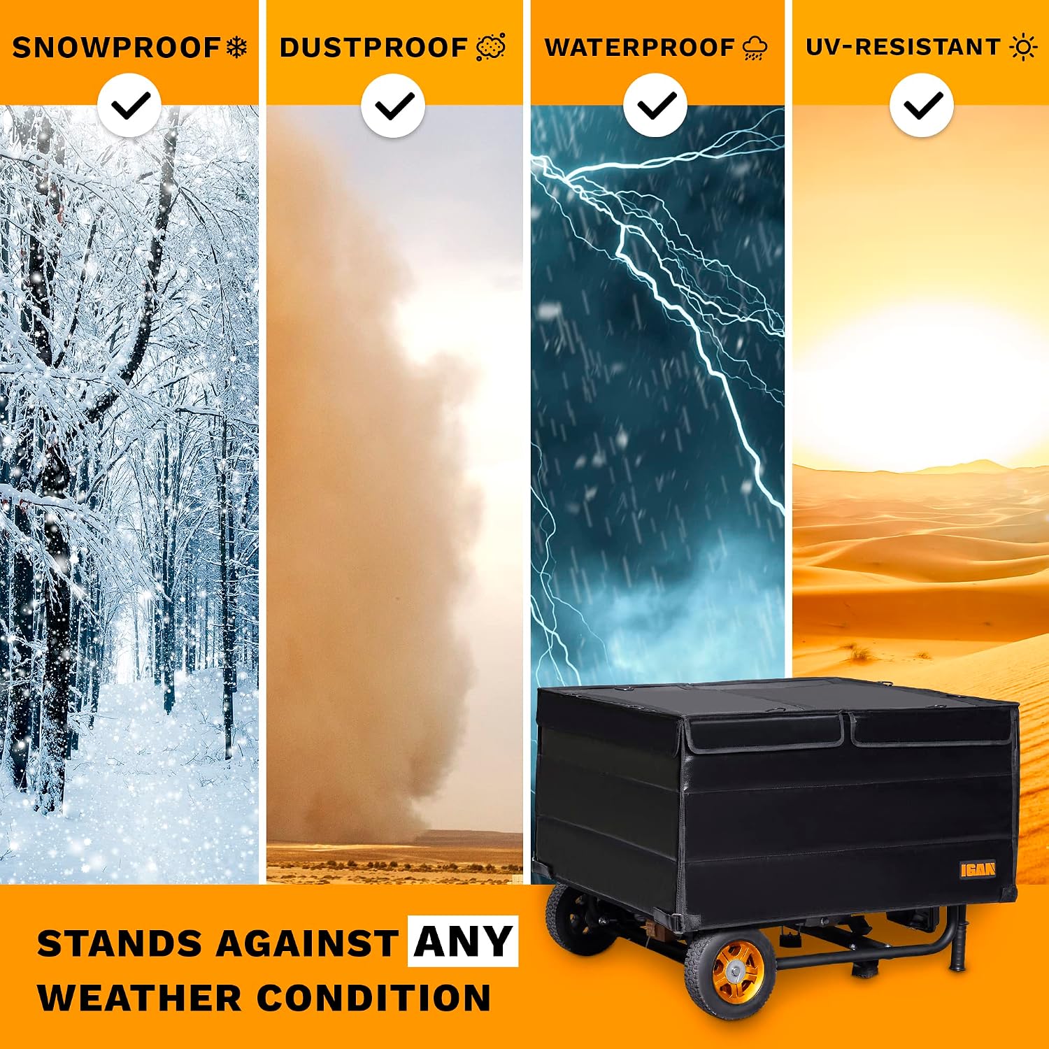Generator Covers While Running for most 3500w-12000w Generators - Ultra Heavy Duty Generator Covers for Outside