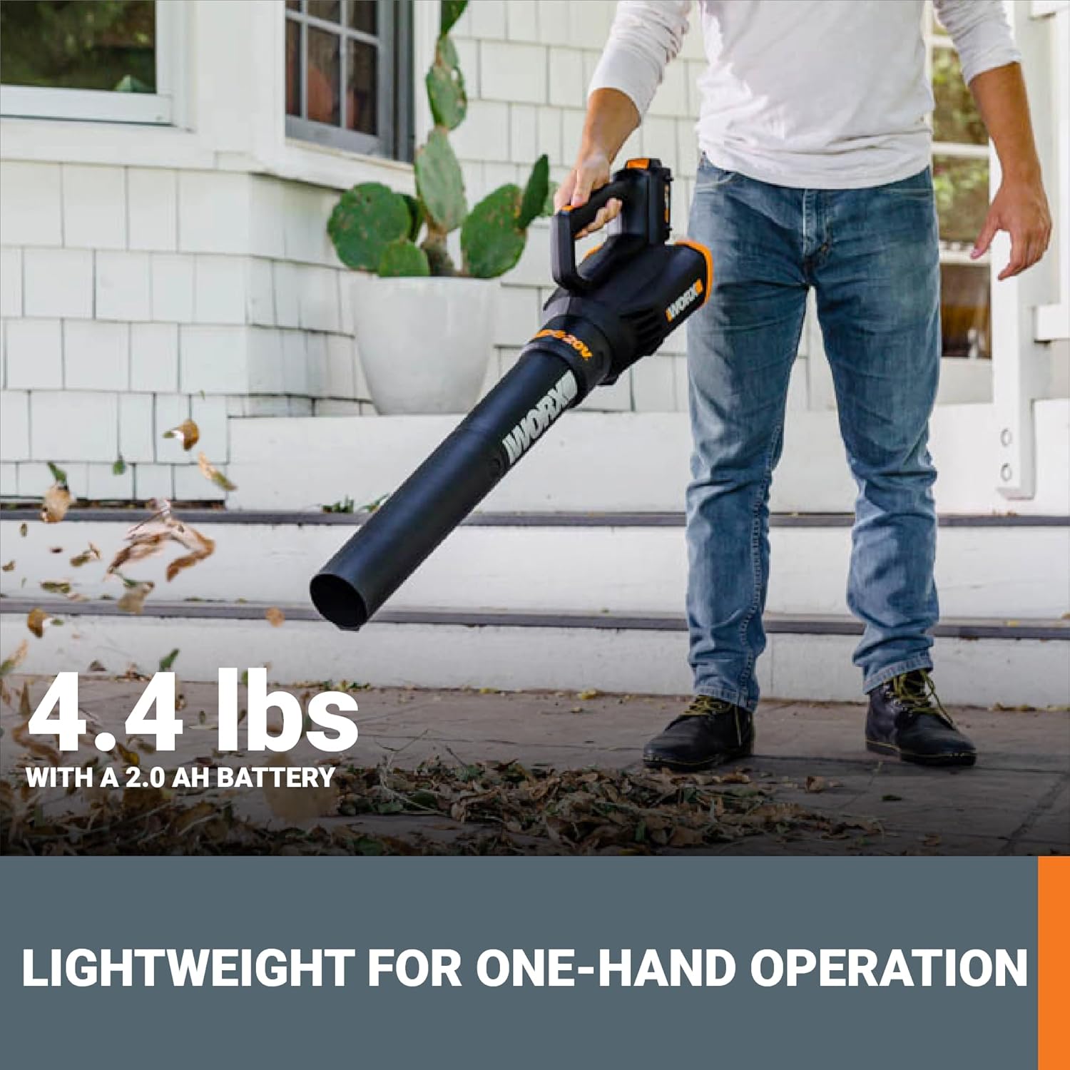 Cordless Leaf Blower, Electric Blower with Turbine Fan, Blowers for Lawn Care with 2 Speed Control, Battery & Charger