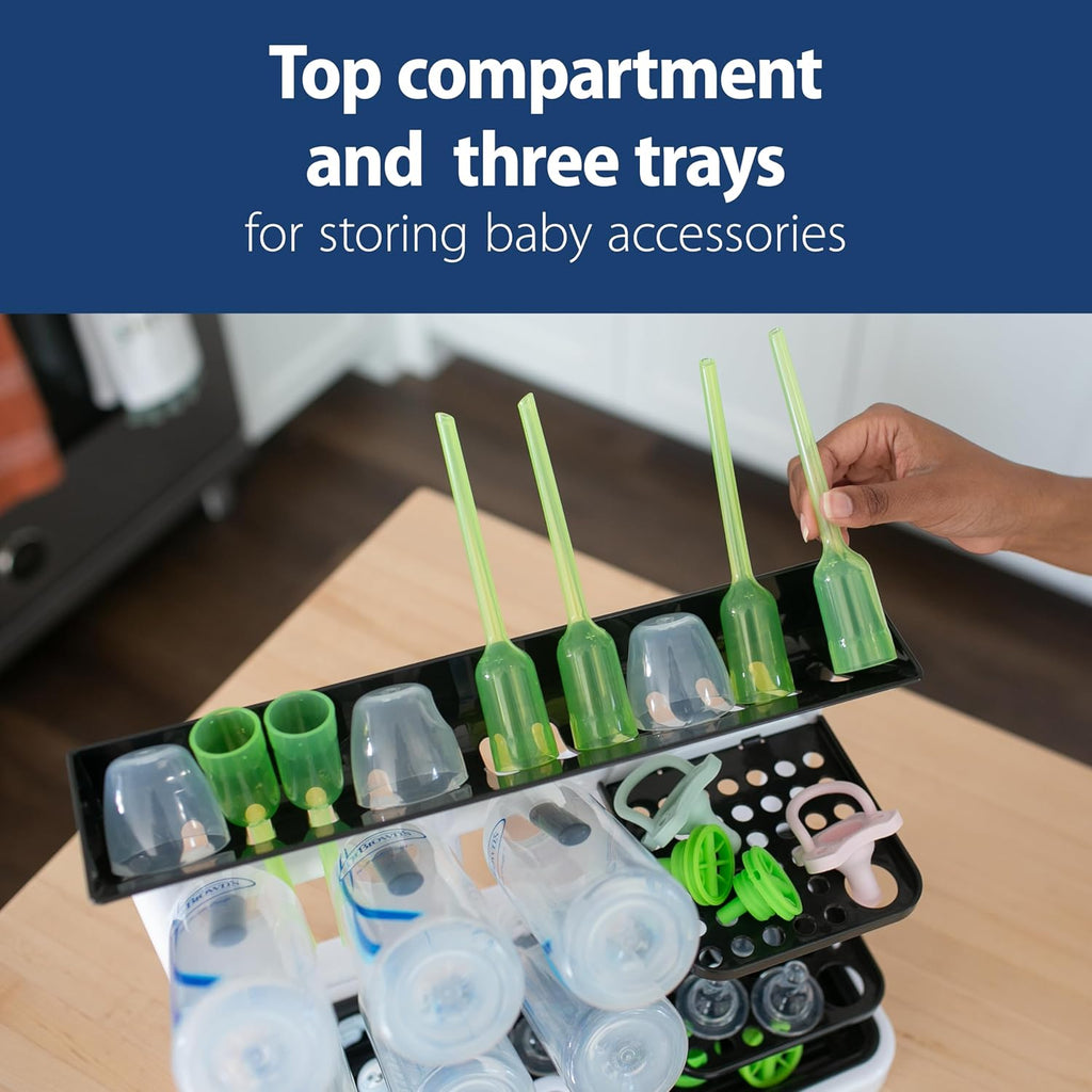 Drying Tower, Stand-Up Drying Rack, Countertop Baby Bottle Drying with Organized Storage for Baby Essentials, Space