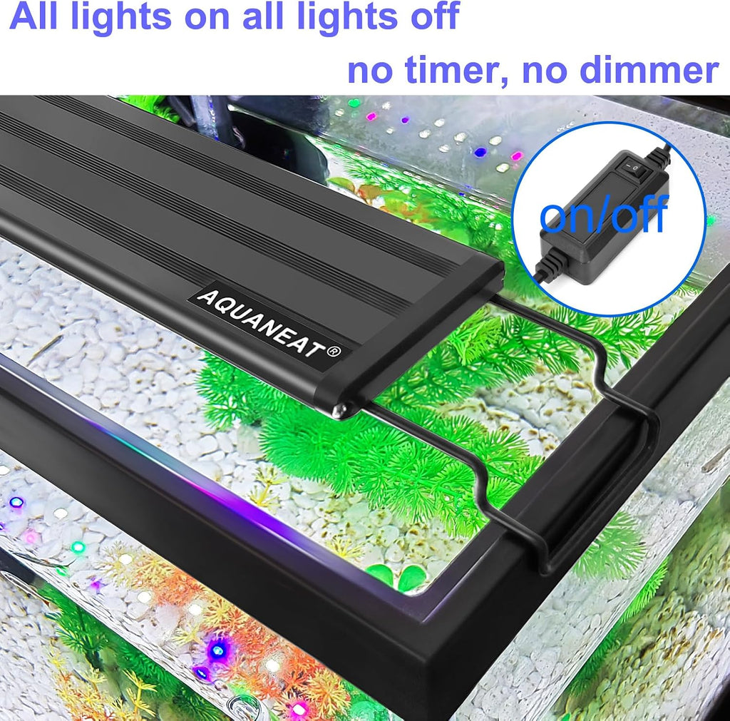LED Aquarium Light Full Spectrum 17 Inch Light Body with Extendable Brackets for 18 Inch to 24 Inch Fish Tank Light