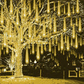 Christmas Lights Outdoor Falling Rain Meteor Shower Lights 12 inch 8 Tube 192 LED Snowfall Icicle Cascading String
