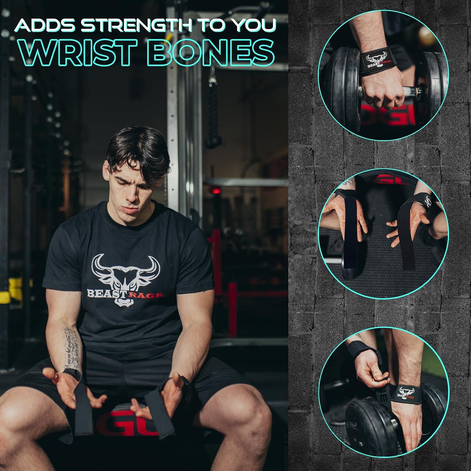 Lifting Wrist Straps for Weightlifting, Straps Gym Grip Power Workouts Lifting Straps Padded Neoprene & Premium