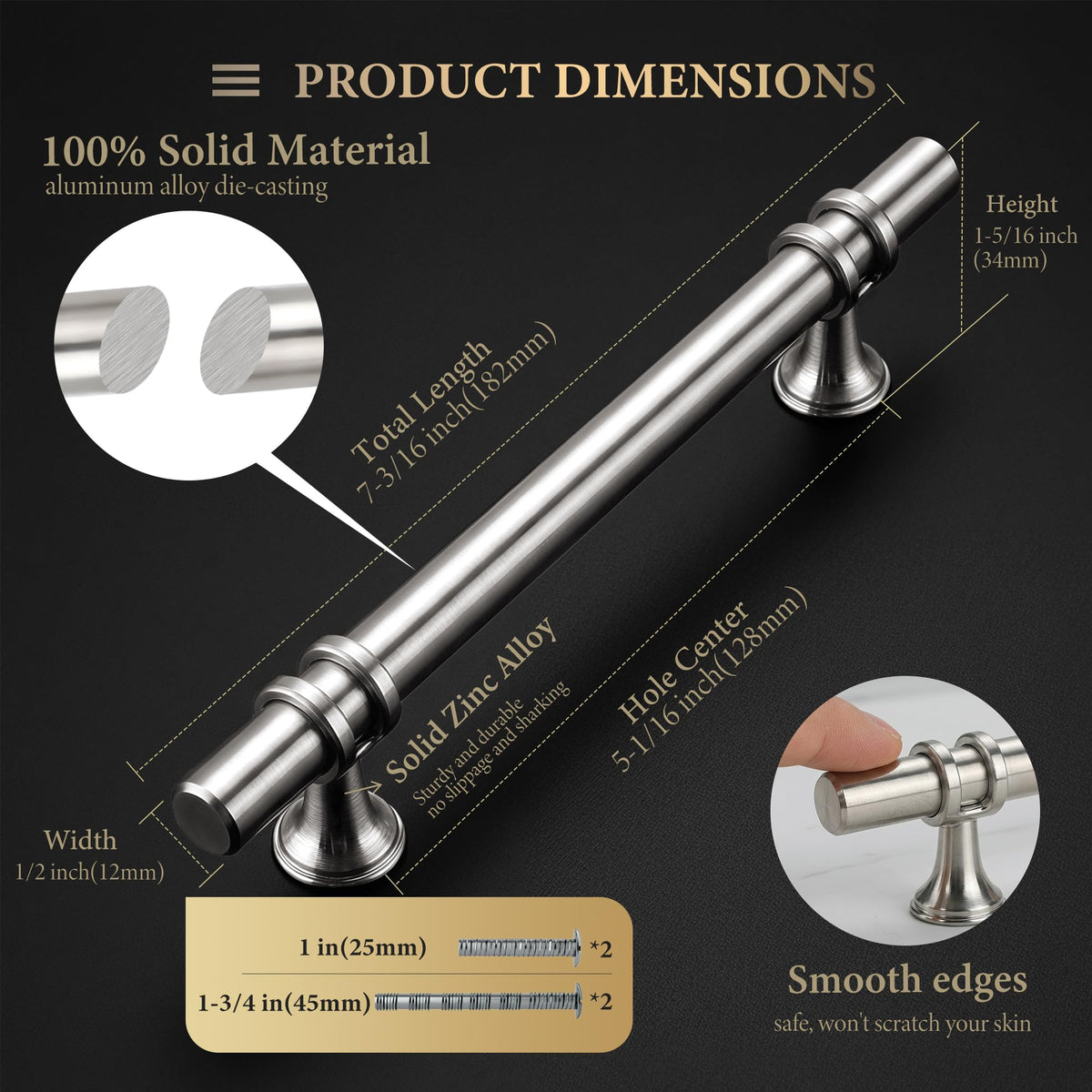 40 Pack 5 Inch Brushed Nickel Cabinet Handles