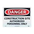 D247RB Danger - Construction SITE Authorized Personnel ONLY Sign | 14 in. x 10in. Rigid Plastic Danger Sign