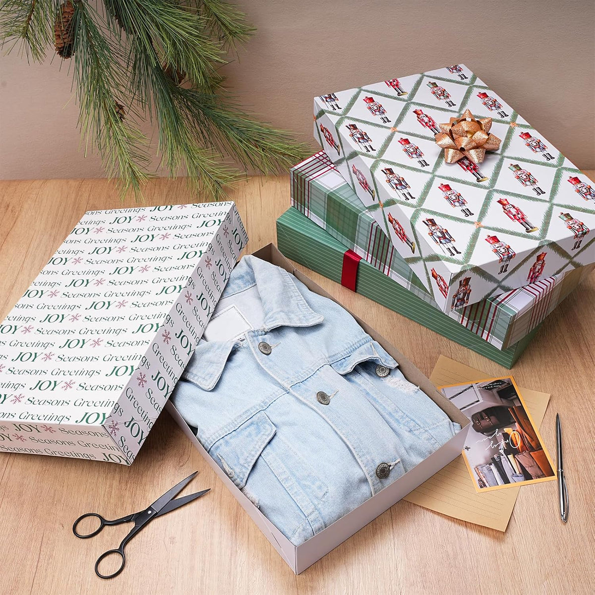 Large Christmas Gift Boxes with Lids for Present