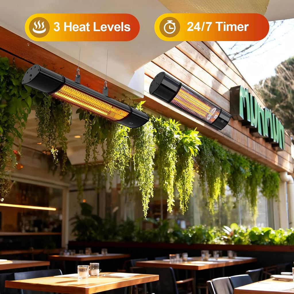 Hanging Patio Heater, Outdoor Electric Heater, Wall Mounted & Ceiling Infrared Garage Heater for Outdoor/Indoor Use