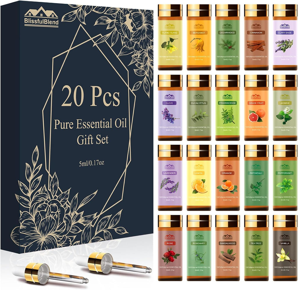 Pure Essential Oils for Diffuser for Home & Hotel, 20 PCs x 5ML (0.17oz) | Fragrance Oils for Candle & Soap Making