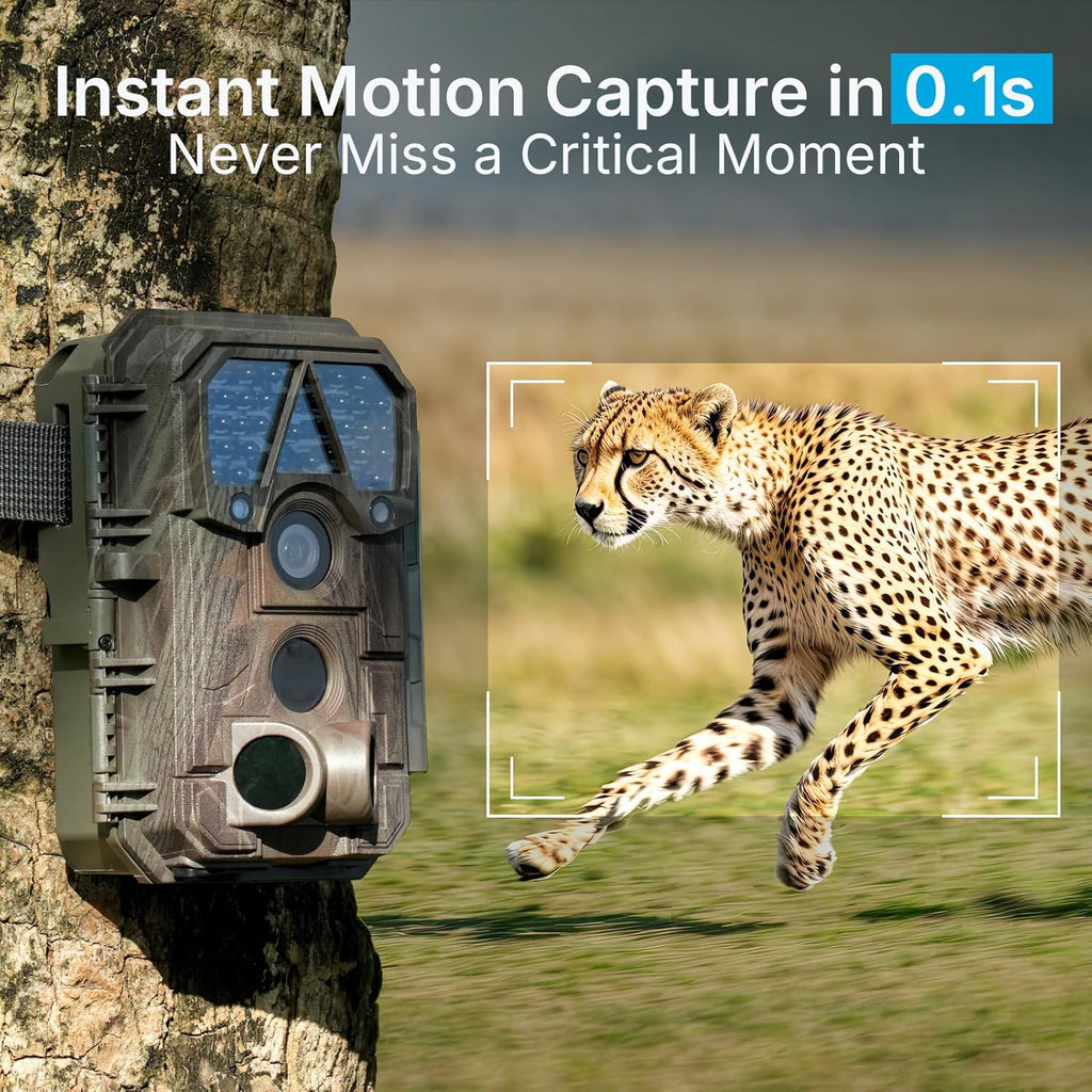 P70 (Non-Cellular,Non-WiFi) Trail Camera, 64MP 1296p, Game Cameras with No-Glow IR Night Vision, Motion Activated