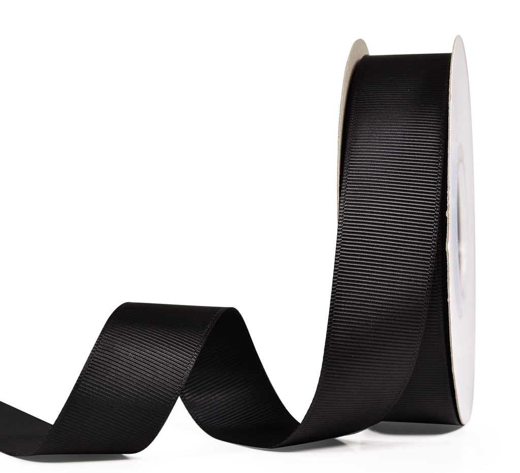 Black Grosgrain Ribbon 1 Inch Continuous 25 Yards