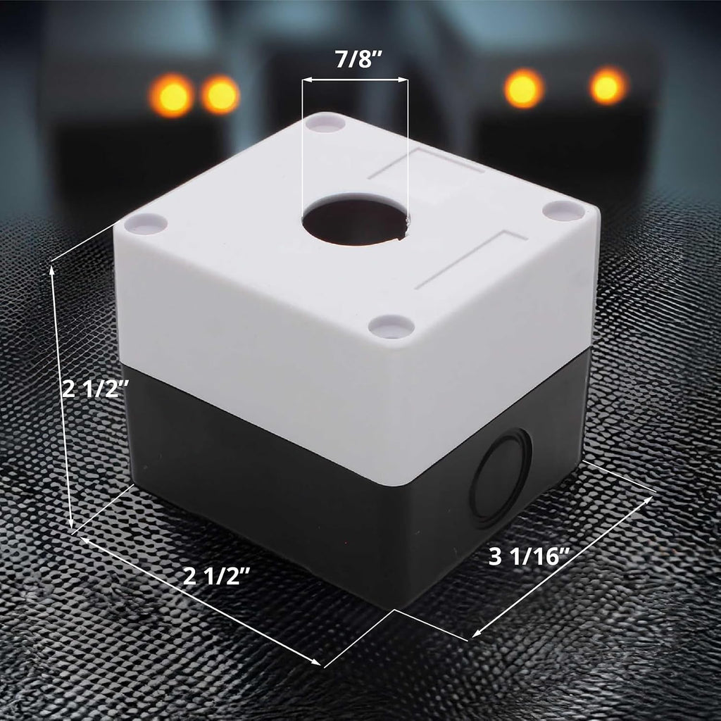 22mm Push Button Control Station Box, Single Hole Enclosure 2 Pack
