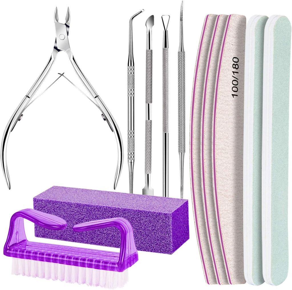 Manicure and Pedicure Tools Kit, Manicure Kit, Nail Files 100/180, Nail Buffer Block, Nail Cuticle Nippers, Cuticle
