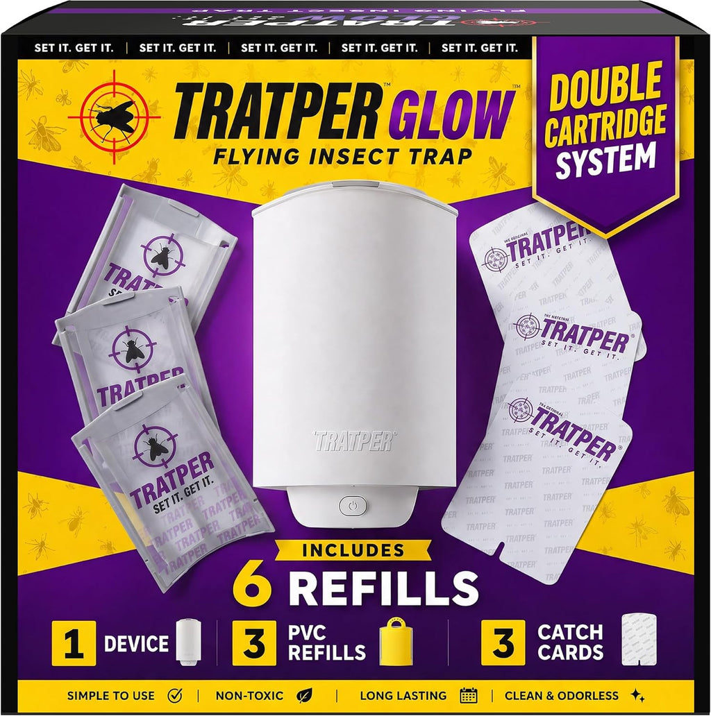 Glow Flying Insect Trap, Plug-in Indoor Fly Trap for Fruit Flies, Gnats, House Flies & Small Flying Insects, 2