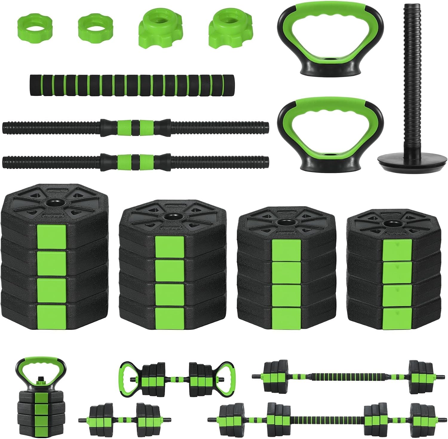 Adjustable Dumbbells, 44/66/88Lbs Free Weight Set with Connector, 4 In1 Weight Dumbbell Set Used As Kettlebells