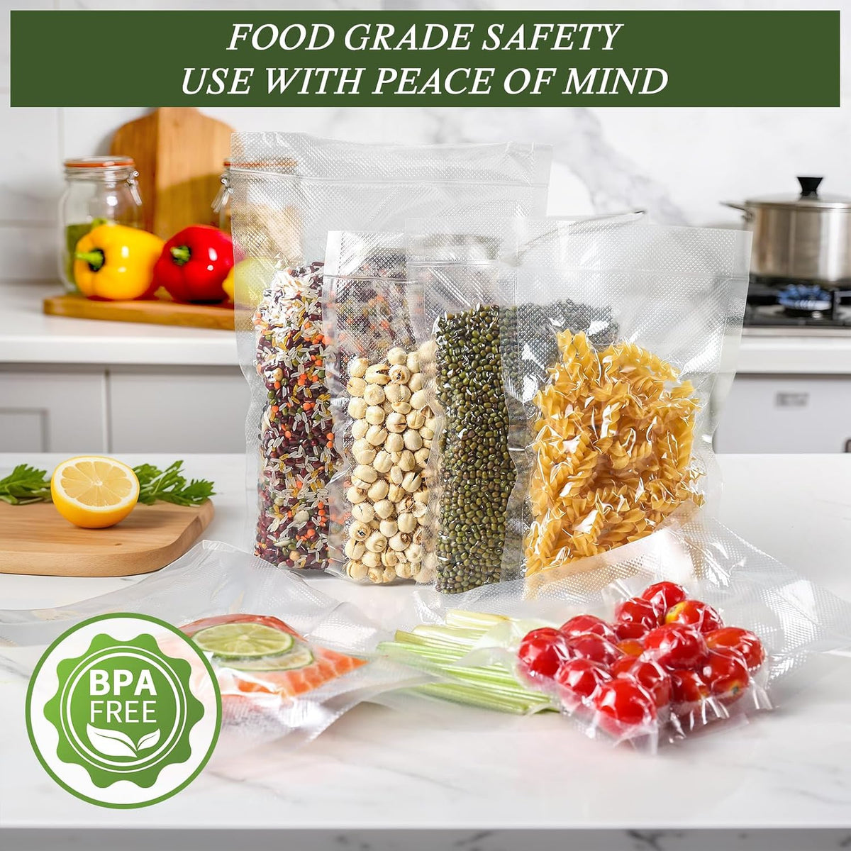 Kitchen Essentials, Vacuum Sealer Bags, 2 Rolls 8"x16', Freezer Bags