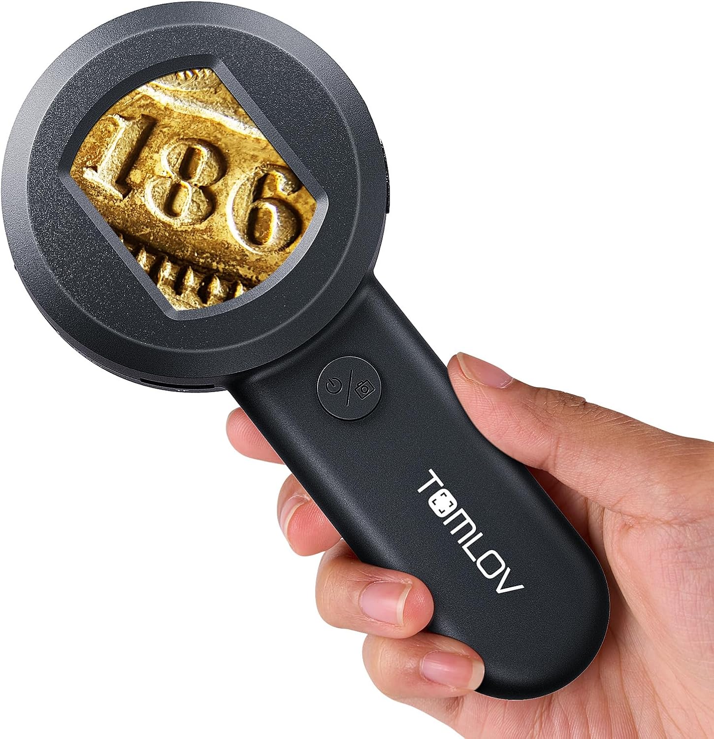 P10 Microscope for Adults Kids, Handheld Coin Magnifier with Light for Error Coins, Portable Trichome Magnifying