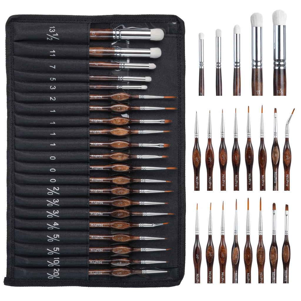 21 PCS Miniature Paint Brushes Set, Model Paint Brushes & Drybrush
