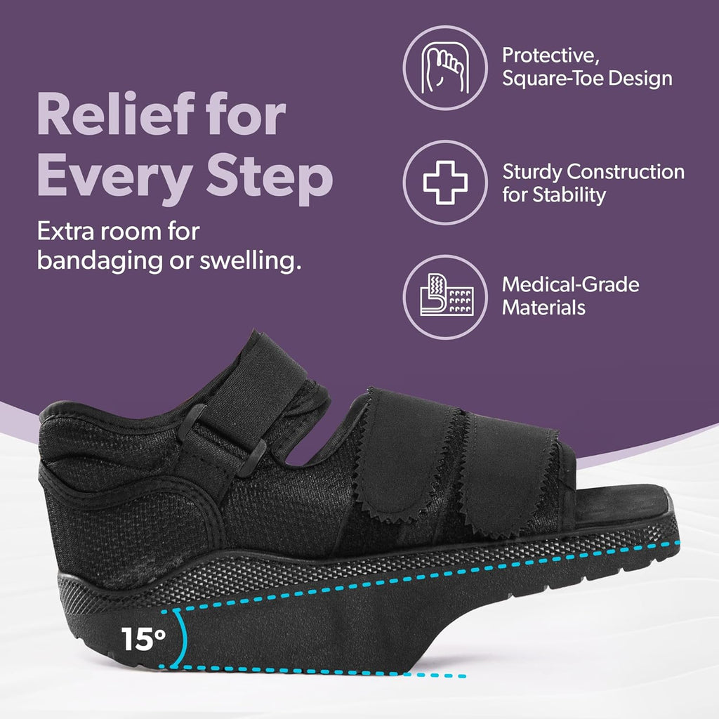 Forefoot Offloading Post-Op Shoe - Non-Weight Bearing Medical Wedge Boot for Diabetic Foot Ulcer, Metatarsal
