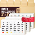Index Card Dividers 3x5" — 100 Pcs of Cardboard Alphabet Dividers with 108 Stickers & Tabs for Index Card Organizer
